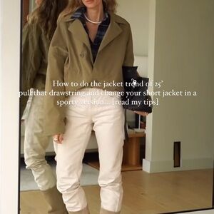 Zara Khaki cinch waist Trench Coat